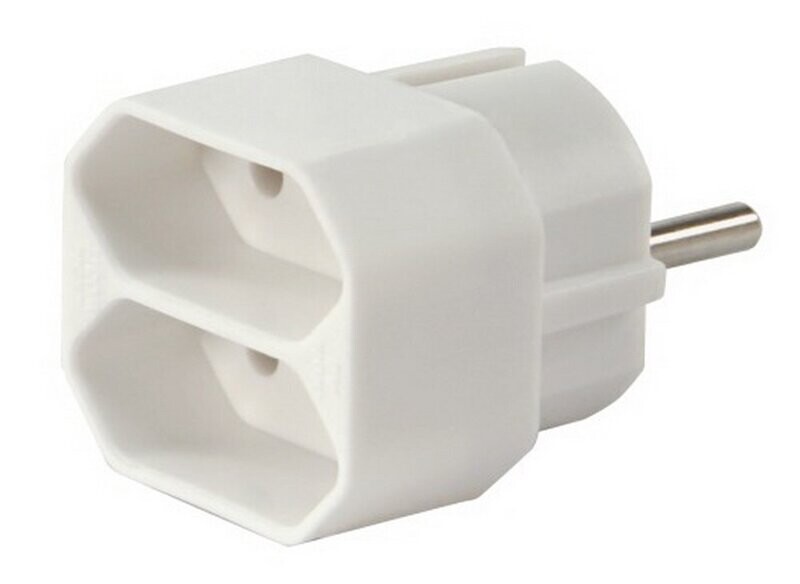 Euro double plug 2 pin 250 V 2.5A white Euro double plug 2 pin 250 V 2.5A white