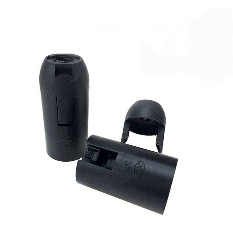 Insulating socket, smooth jacket, E14, black Insulating socket, smooth jacket, E14, black