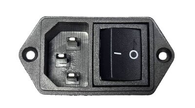 Kaltgeräte Steckverbinder Stecker C-14 mit Schalter, IEC 60320, 250V AC 10A, mit Wippe Farbauswahl