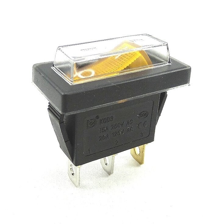 3 pin rocker switch Illuminated at 230V 15A with waterproof cover 3 pin rocker switch Illuminated at 230V 15A with waterproof cover
