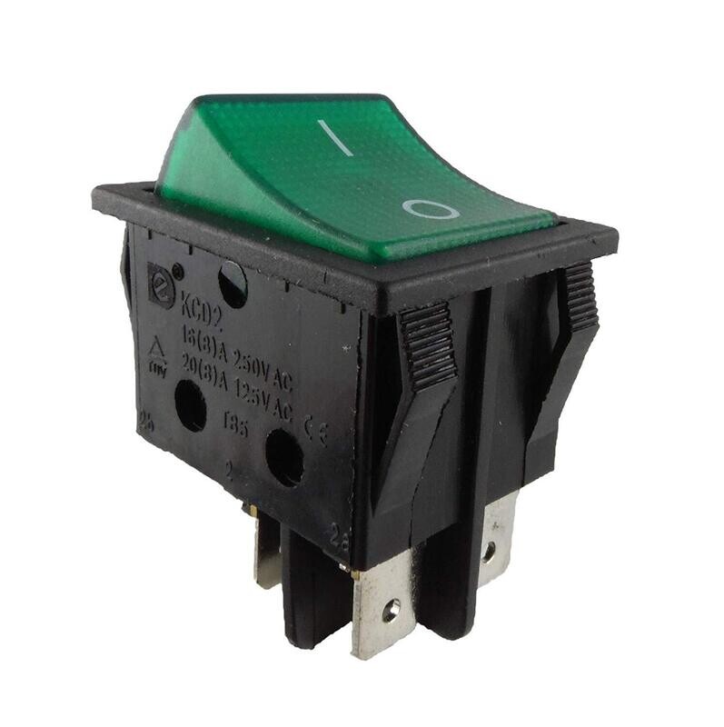 Rocker switch, device switch 4pin 28.5 * 21.9mm rocker illuminated, with color selection