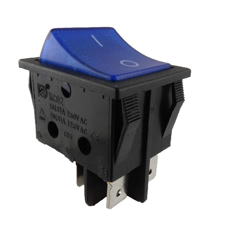 Rocker switch, device switch 4pin 28.5 * 21.9mm rocker illuminated, with color selection
