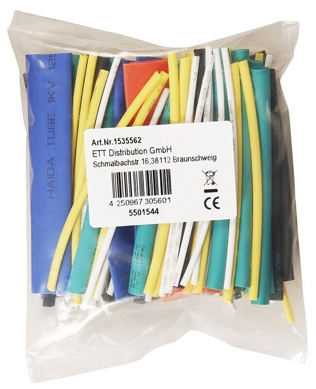 Shrink tubing set, 100 pieces, colored, 10cm long Shrink tubing set, 100 pieces, colored, 10cm long