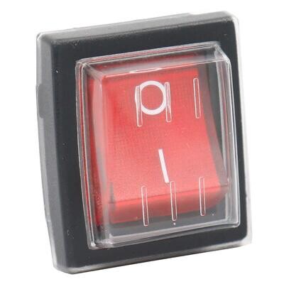 Wippschalter mit Wasserdichte Abdeckung 4pin 16A 250~ 28.5*21.1mm Rot oder Schwarz, unbeleuchtet