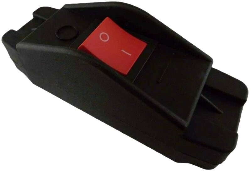 Device cord switch 16A, 250V ~ with red changeable rocker switch 2-pole