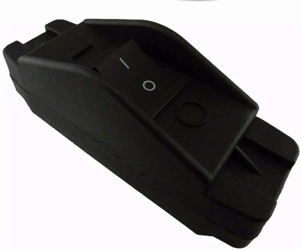 Geräte Schnurschalter 16A, 250V~ mit schwarze einrasten Wippschalter 2-polig