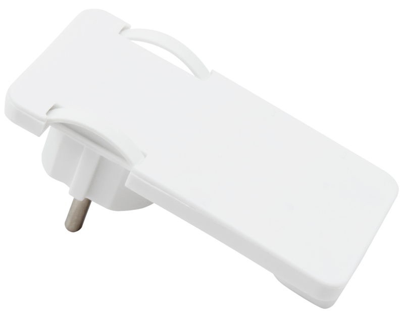 Angled earthing contact plug, extra flat, strain relief, 250 V ~ / 10-16 A