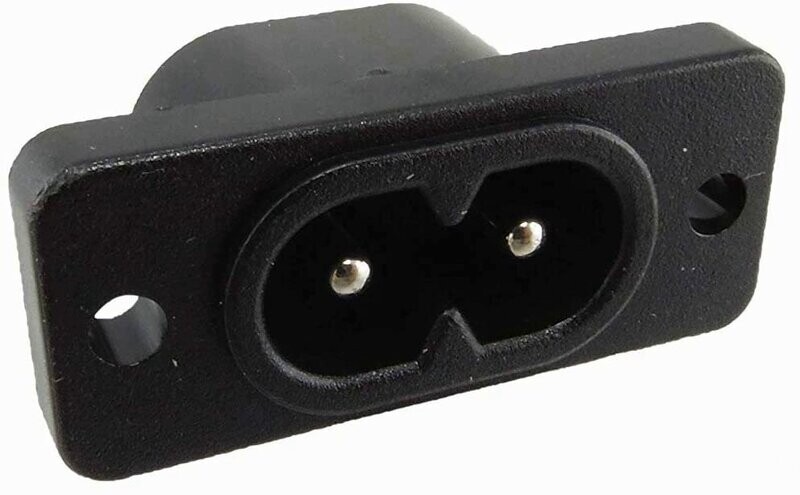 IEC connector C8 plug, snap-in IEC built-in plug 250V / 2A IEC connector C8 plug, snap-in IEC built-in plug 250V / 2A