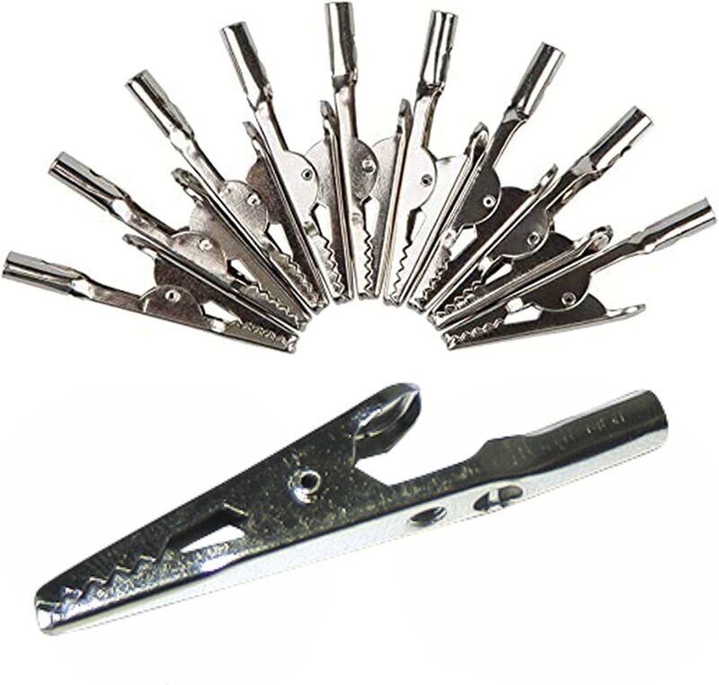Metal alligator clips for laboratory and electrical test work, length 51mm Metal alligator clips for laboratory and electrical test work, length 51mm