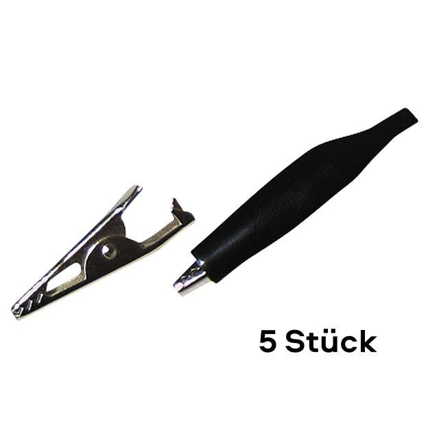 5 pieces alligator clip, 33 mm, black, delay insulation 5 pieces alligator clip, 33 mm, black, delay insulation