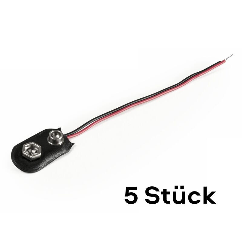 5 McPower i-shaped battery connectors for 9V blocks 5 McPower i-shaped battery connectors for 9V blocks