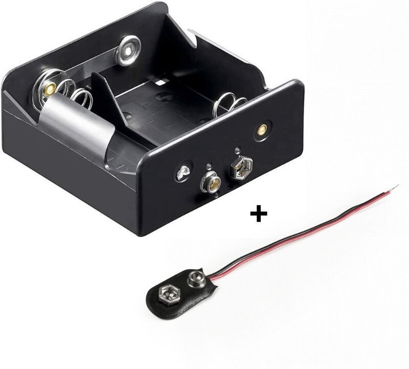 Battery holder, 2x mono 'D' with push button connection, i-shaped battery connection Battery holder, 2x mono 'D' with push button connection, i-shaped battery connection