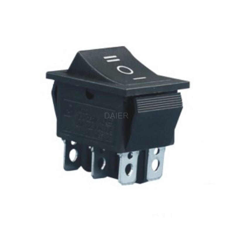 Rocker switch on-off-on, 2 pole (6pin) changeover switch 16A 250~ installation approx. 29x21, Passende Wasserdichter Abdeckung: Ohne Wasserdichter Abdeckung