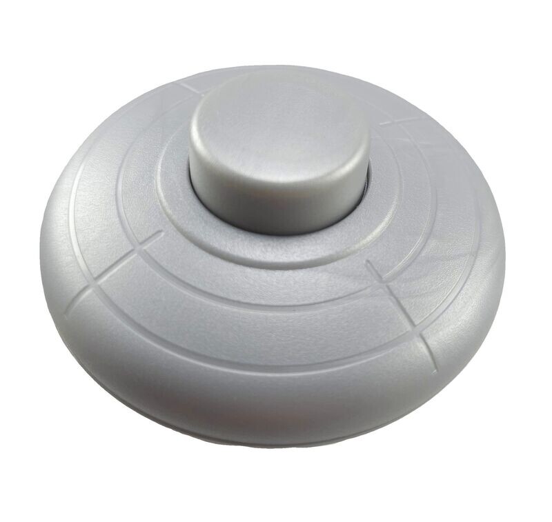 Foot switch, 1-pole, 2 A 250V, silver, lamp switch with plug connection or screw contacts
