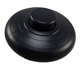 Foot switch, 1-pole, 2 A 250V, black, lamp switch with plug connection or screw contacts