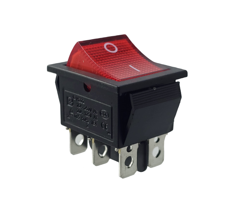 Installation changeover switch, 6pin on / on 16A, red