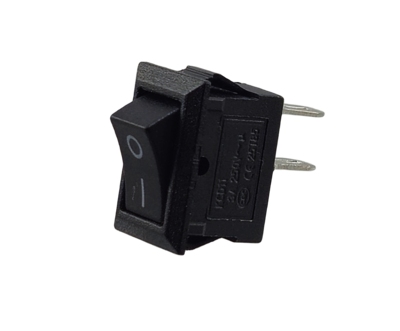 Mini-Wippschalter 9 x 13 mm, 2 Pin, 3 A, 250 V~ schwarze Wippe unbeleuchtet