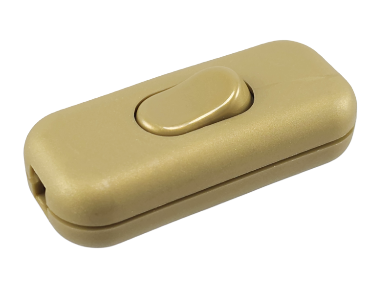 Line intermediate switch gold, 3-pole (2), 6 A, fits for LED, with strain relief