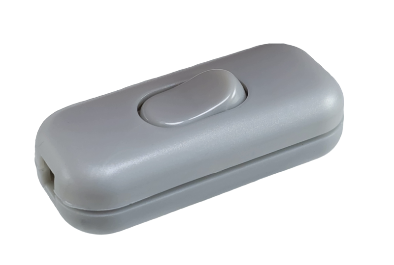 Intermediate switch gray (silver), 3-pole (2), 6 A, fits for LED, with strain relief