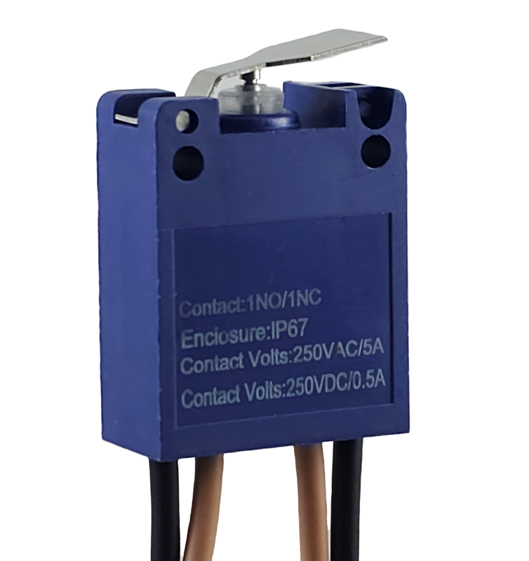 IP67 snap switch, waterproof make and break contact with contact system lifting on both sides, device switch, with four integrated wires, each 50 cm. IP67 snap switch, waterproof make and break contact with contact system lifting on both sides, device switch, with four integrated wires, each 50 cm.