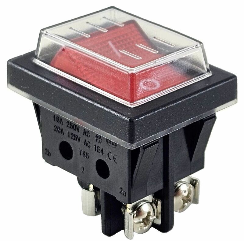Rocker switch with waterproof cover and screw connection 4pin 16A 250 Rocker switch with waterproof cover and screw connection 4pin 16A 250