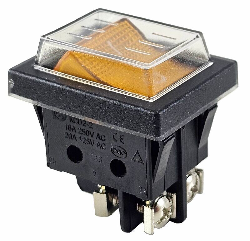 Rocker switch with waterproof cover and screw connection 4pin 16A 250 Rocker switch with waterproof cover and screw connection 4pin 16A 250