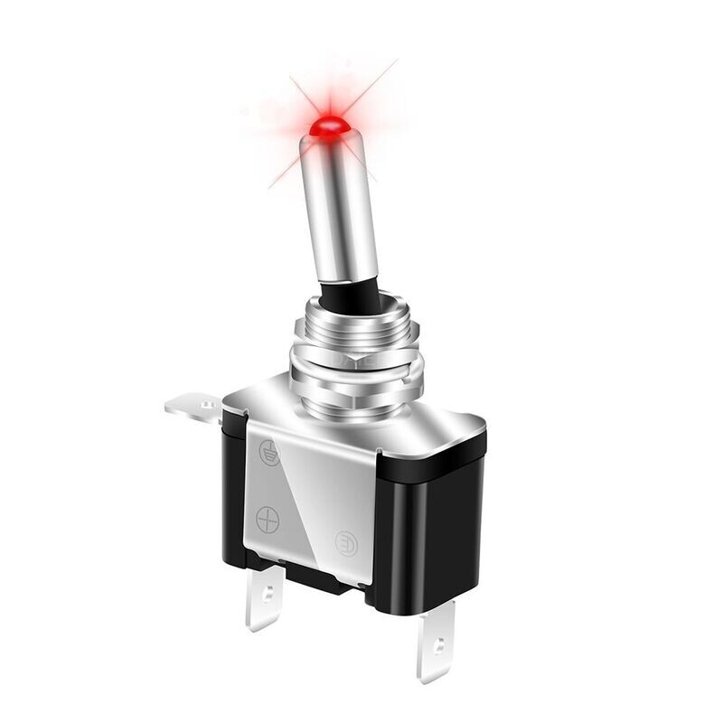 Automotive Toggle Switch SPST LED Illuminated Toggle Switch is used for 12V DC systems, on-off, 2 positions, 20A, with LED, for cars, trucks, boats, ASW-07D Automotive Toggle Switch SPST LED Illuminated Toggle Switch is used for 12V DC systems, on-off, 2 positions, 20A, with LED, for cars, trucks, boats, ASW-07D