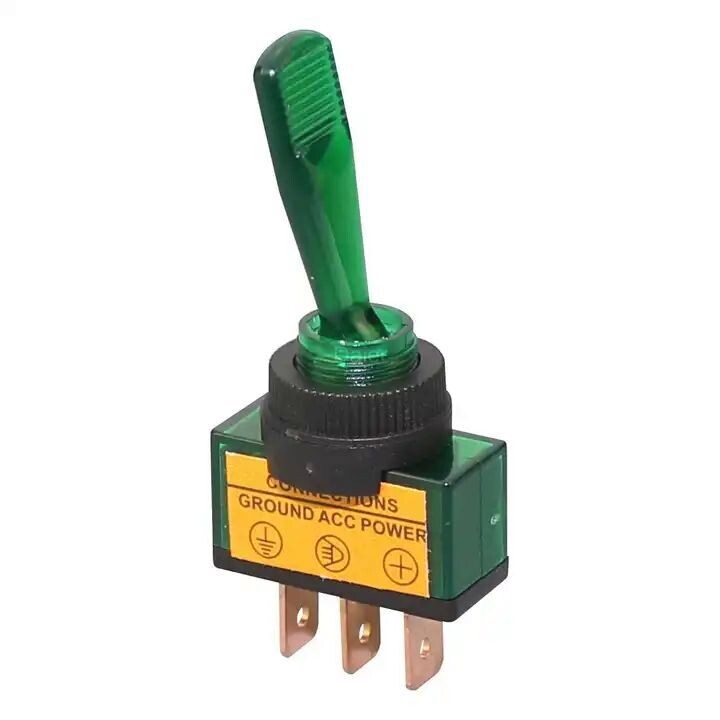 Car toggle switch 12V 30A, red LED illuminated toggle switch only at 12 volts, SPST ON/OFF 2 position 3-pin for cars, trucks, boats ASW-07D-2 Car toggle switch 12V 30A, red LED illuminated toggle switch only at 12 volts, SPST ON/OFF 2 position 3-pin for cars, trucks, boats ASW-07D-2