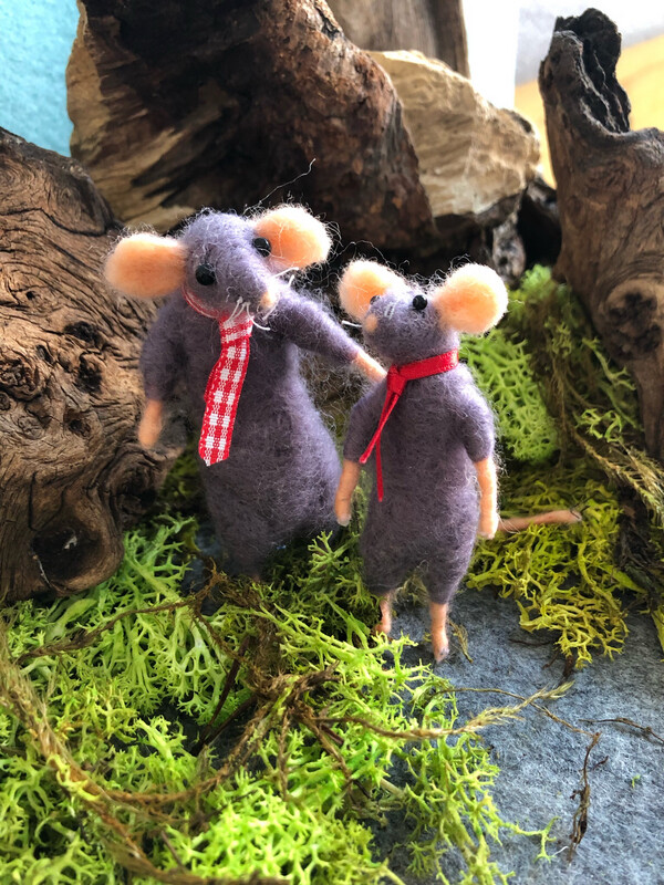 Father and Son Needle Felted Rats