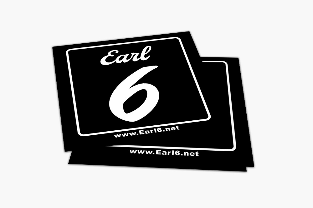 Earl 6 Logo Sticker - 3&quot; x 3&quot;- Pack Of 3