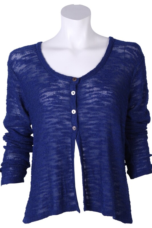 Button Cardigan slub B002 china blue BS4-805
