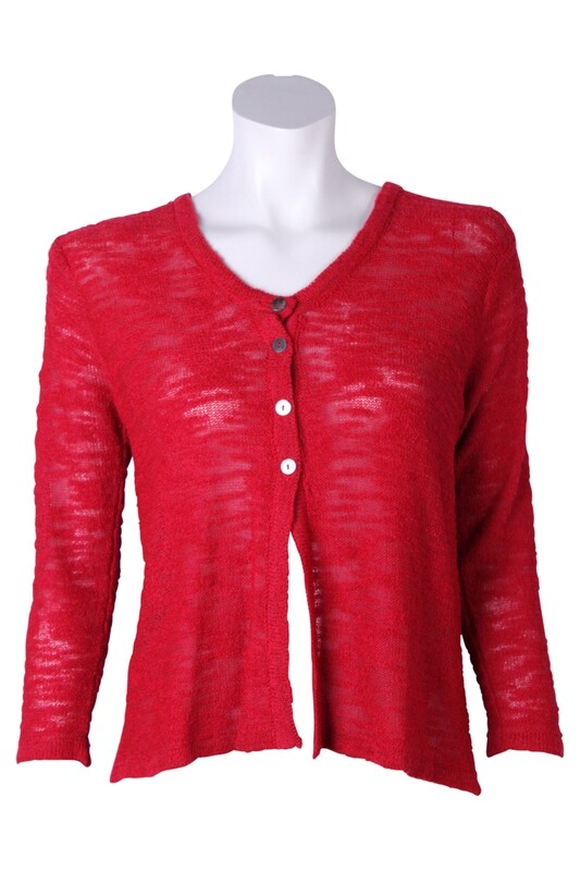 Button Cardigan slub B042 cherry BS4-805