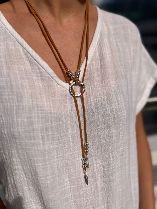 Amy Necklace 0270 silver/brown BS4-BB18