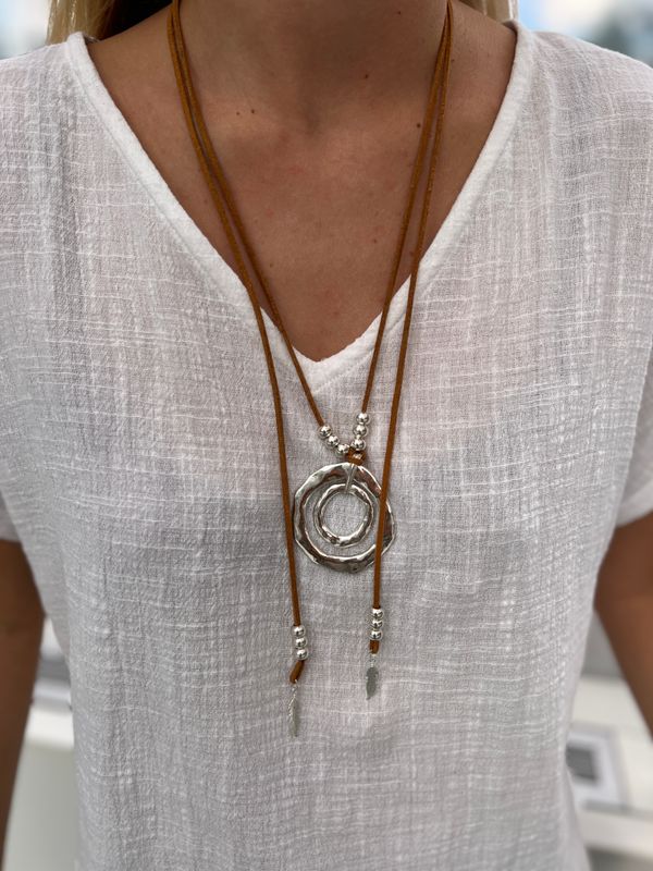 Olivia Necklace 0270 silver/brown BS4-BB16