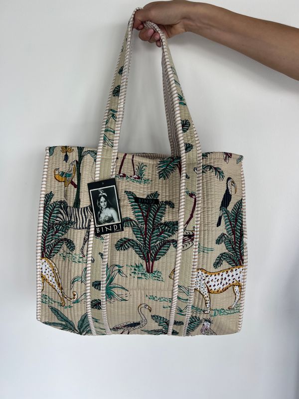 Beach quilted Bag 0011 ecru BS4-907