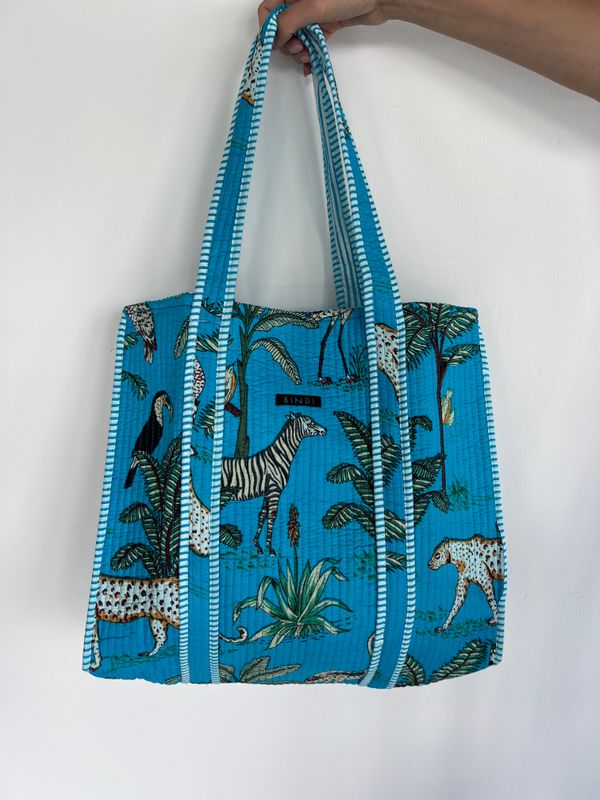 Beach quilted Bag 0042 turqoise BS4-907