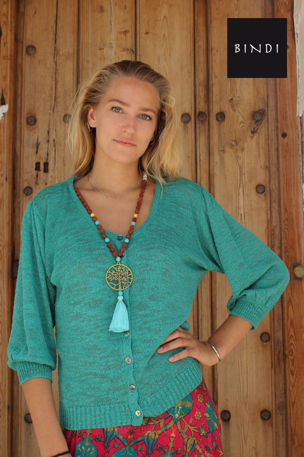 Button Vest Slub B021 aqua BS5-805