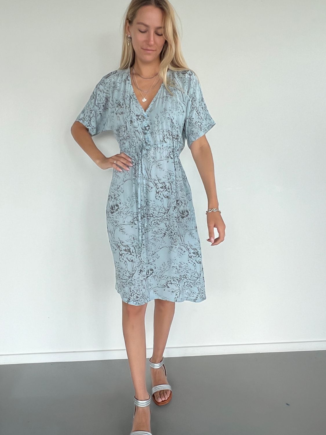 Felicia Short Dress 0137 grey rose BS5-142