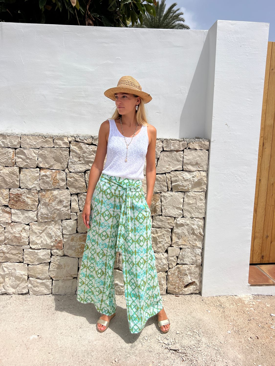 Hawai Pant 0151 zigzag green BS5-314