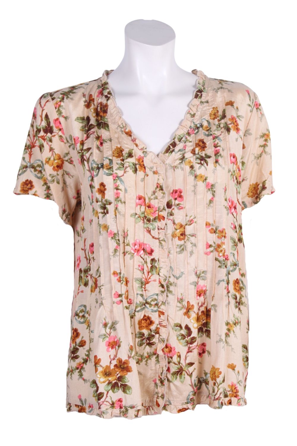 Pinntuck Blouse Pr Shangtung S149 vintage sand BS5-650