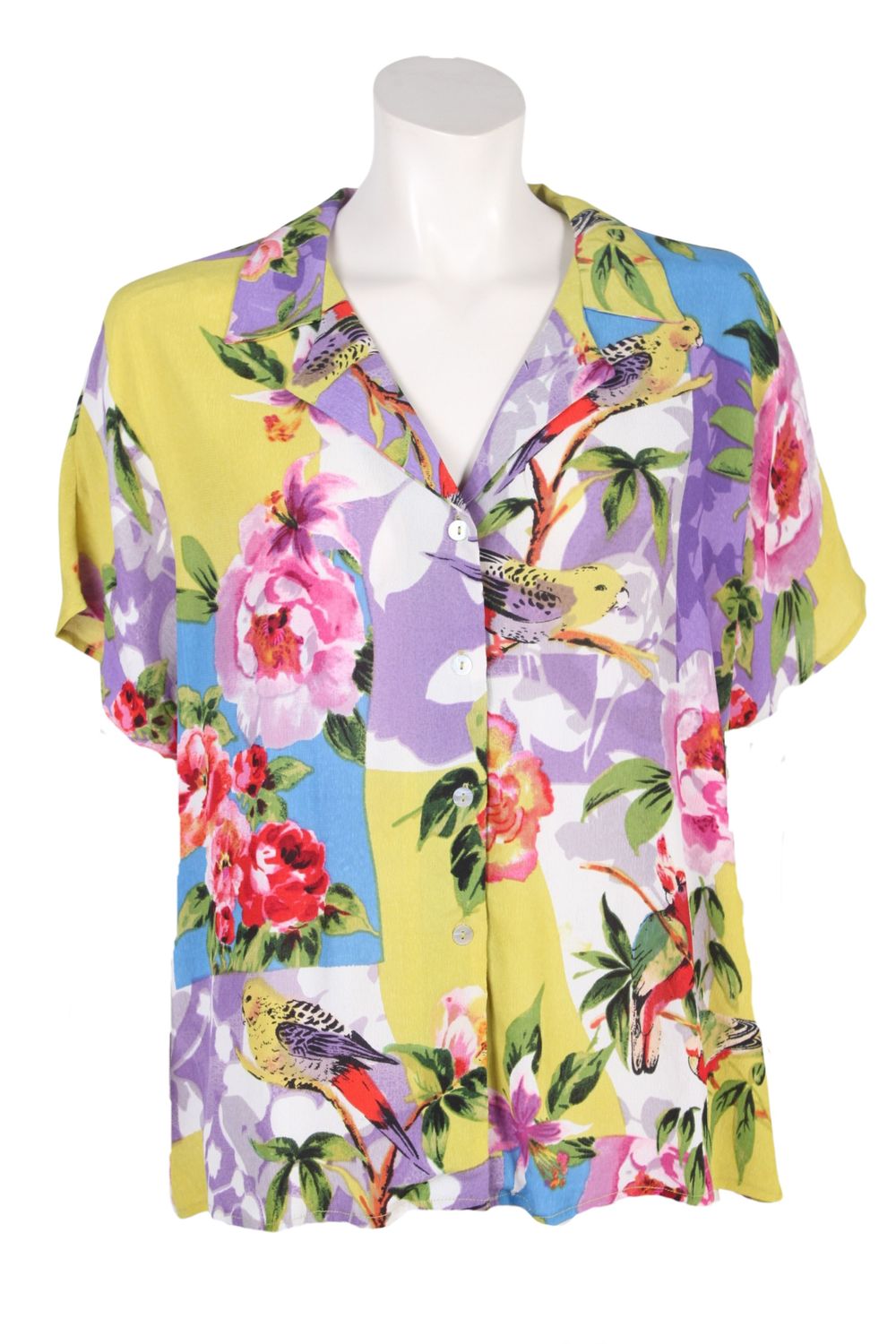 Collar Blouse Printed MC S105 parrot BS5-612