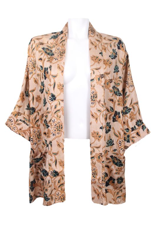 Sky Kimono Embr Rayon Cr 0152 floral khaki BS5-713