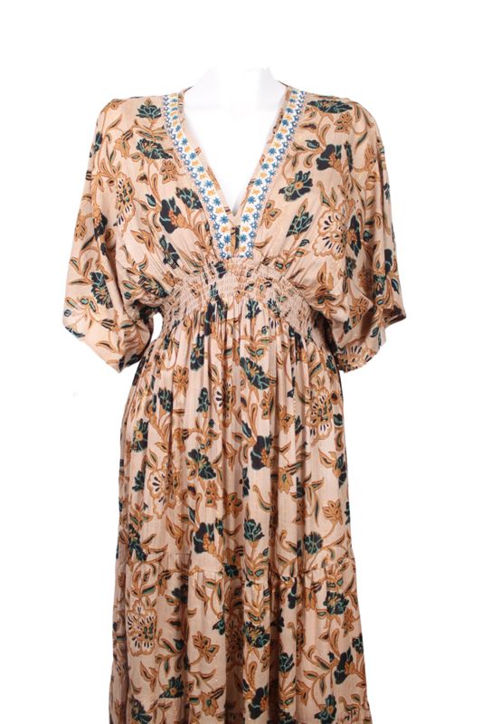 Breeze Dress Embr Rayon Cr 0152 floral khaki BS5-710
