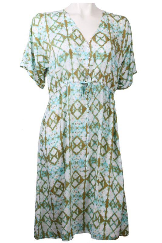 Felicia Short Dress 0151 zigzag green BS5-142