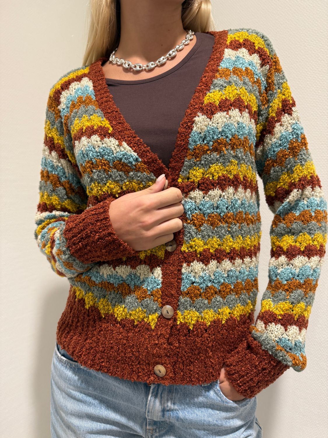 Alpine Vest Jacquard 0230 combi burgandy BW5-843