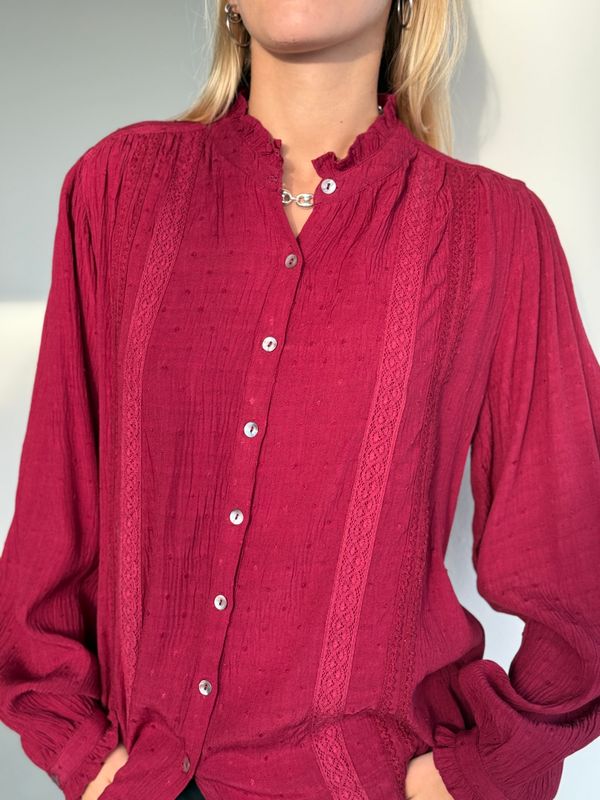 Esra Blouse Dobby Cr.R. 0107 wine BW5-511