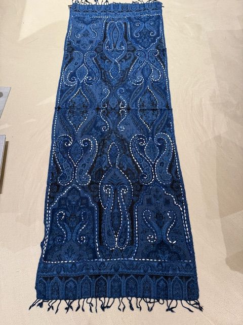 Embr Wool scarf 0024 navy BW5-900