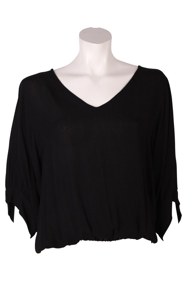 Top Anna Crincle Uniq 0020 black BS6-427