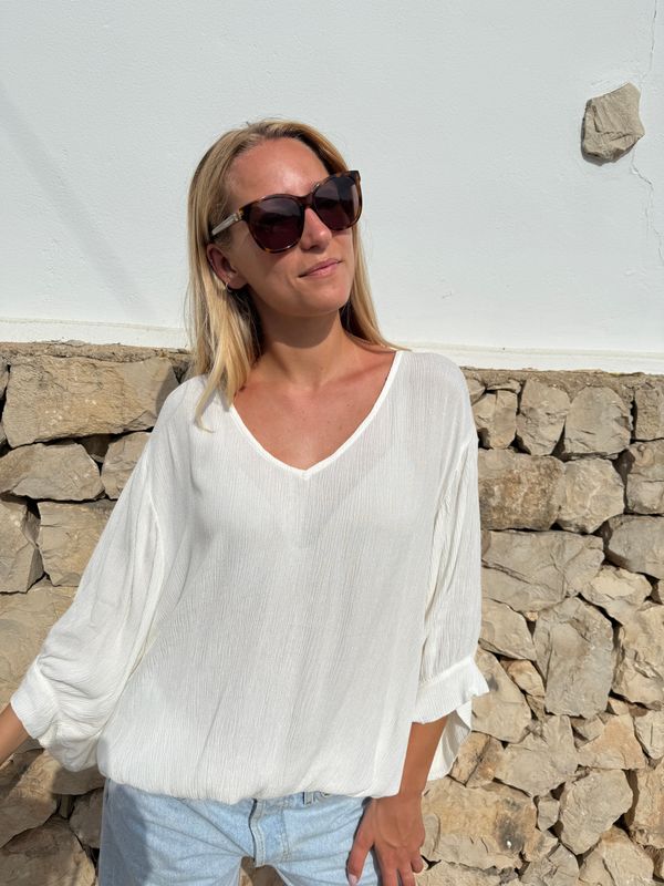 Top Anna Crincle Uniq 0012 off-white BS6-427