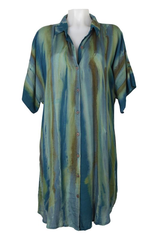 Tika Dress 0407 petrol abstract BS6-717